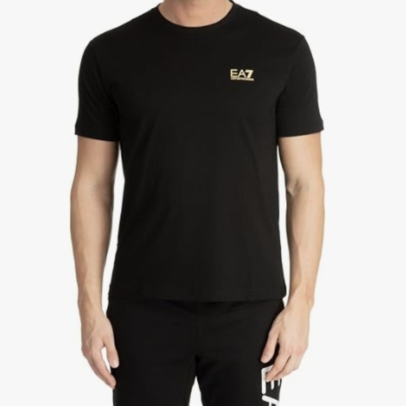 Emporio Armani EA7 Men's T-Shirt Crew Neck Logo Series in Cotton, with Maxi Logo - Picture 1 of 12